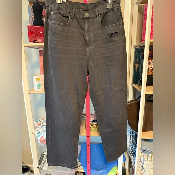 American Eagle Outfitters Charcoal straight jeans Size 14 R GUC - Picture 1 of 5